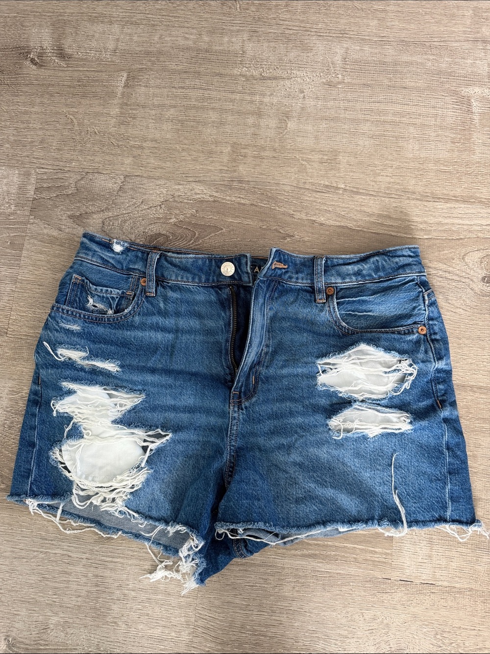 American Eagle Outfitters Distressed Denim Jean Mom Shorts
